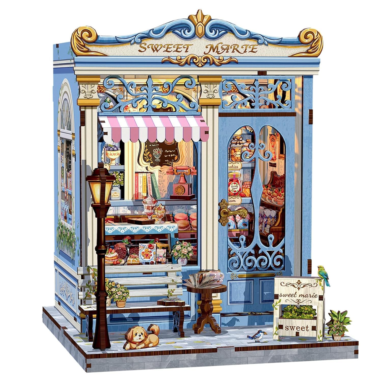 Book Nook Kit - DIY Bookshelf Miniature Kit for Adults, 3D Puzzle Booknook Bakery Tiny House Craft Gifts for Women Readers Book Lovers
