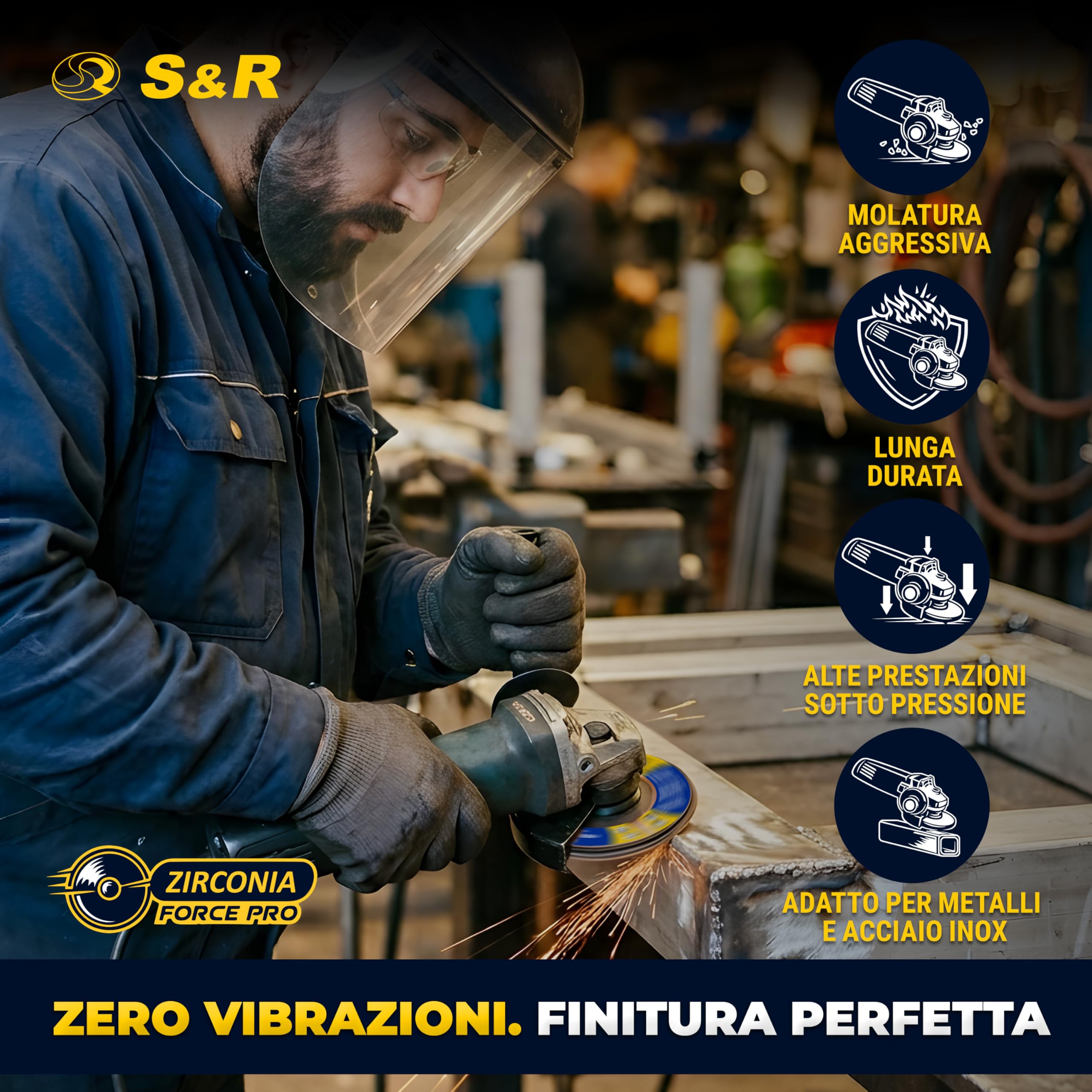 S&R Disco Lamellare 125-10 Dischi Abrasivi a Lamelle 125mm. Dischi Lamellari 125 Grana 60 Metallo Acciaio INOX Legno. Disco Abrasivo 125 per Smerigliatrice di tutte le Marche.