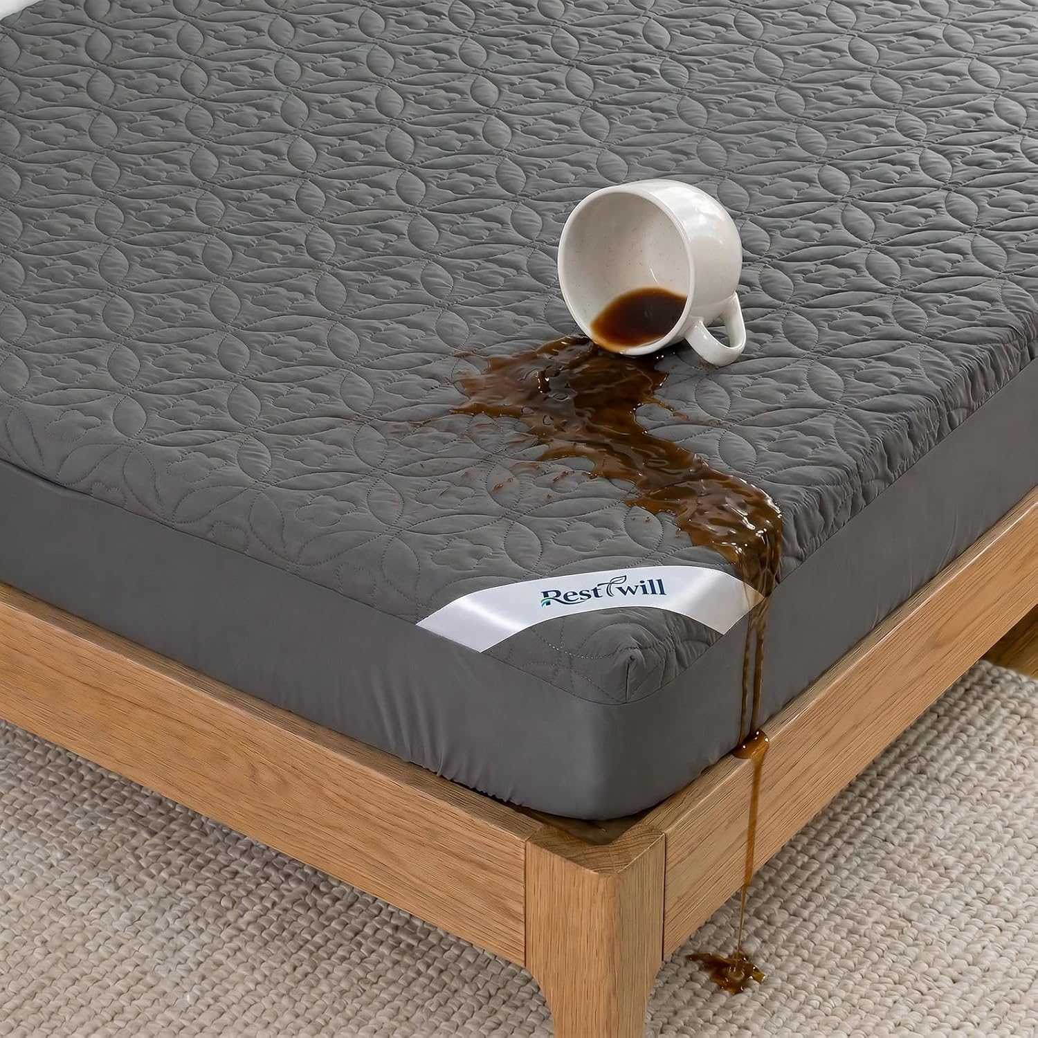 5-Sided Waterproof Mattress Protector, Noiseless Bedding Pad