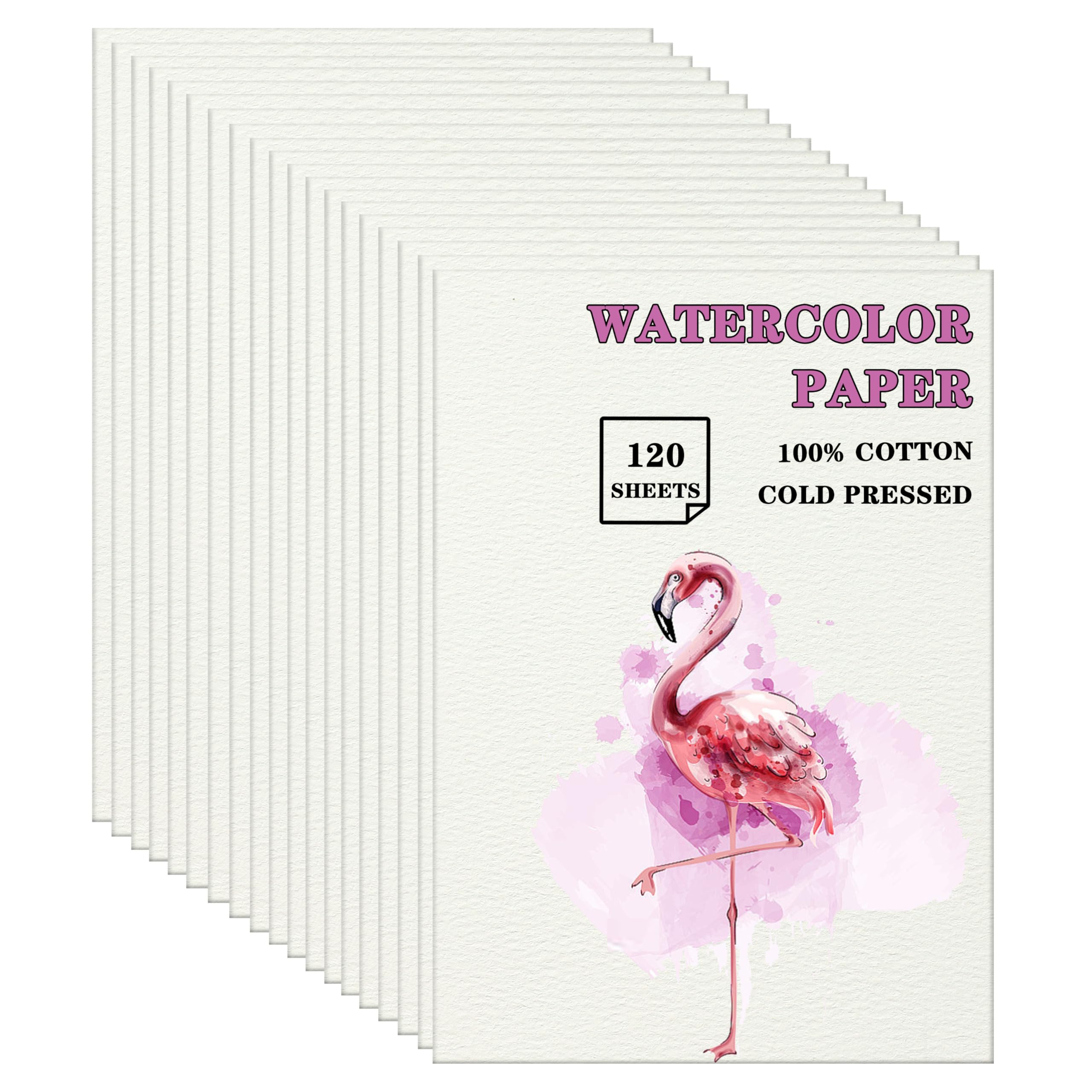 120 Sheets 100% Cotton Watercolor Paper 8.5 x 11 Painting 140lb
