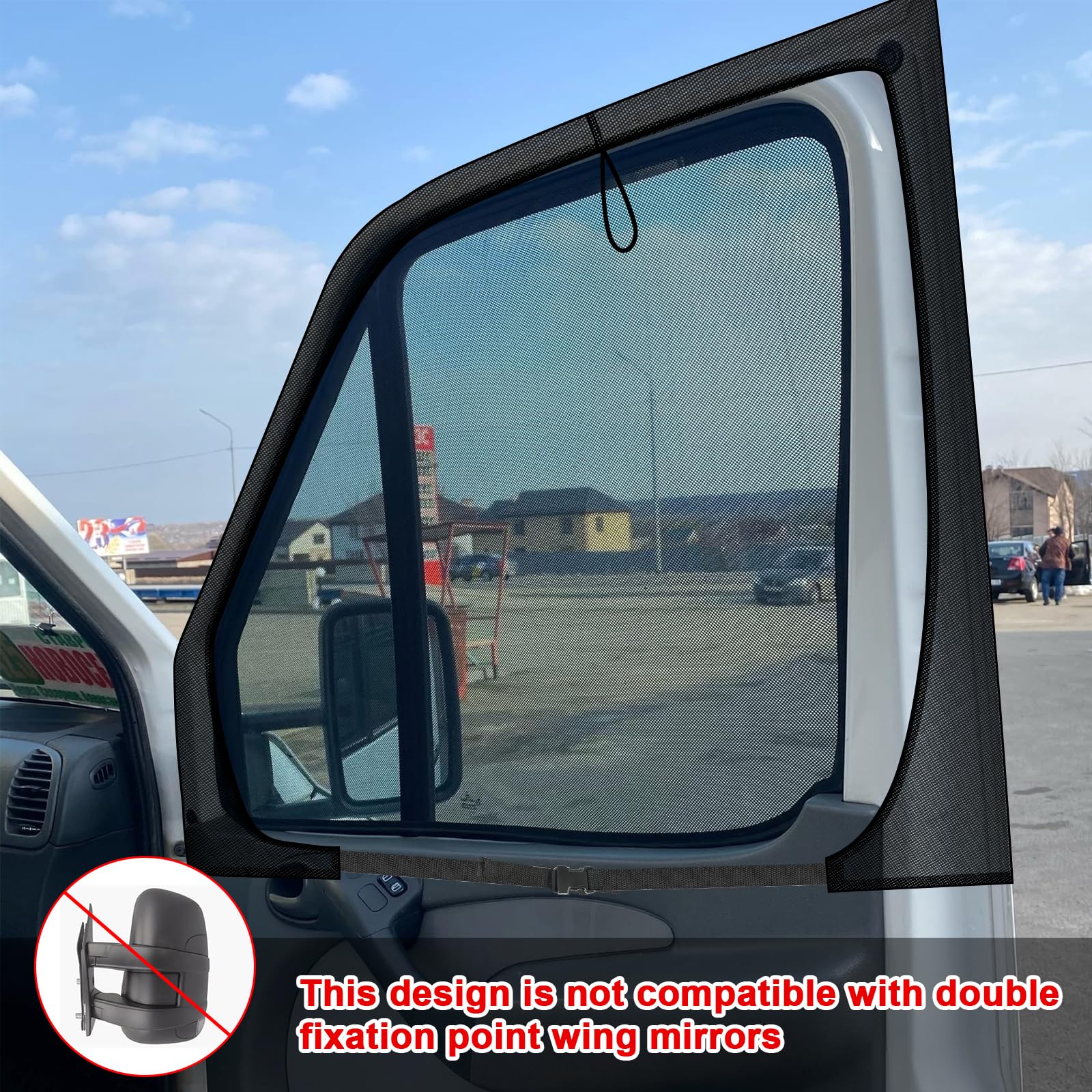 Mosquitera para Puerta Delantera Coche Ventana Parasol Compatible con Mercedes Sprinter, 1 para Amino Universal, Compatible con FIAT Ducato, Transpirable Compatible con Otra Vans