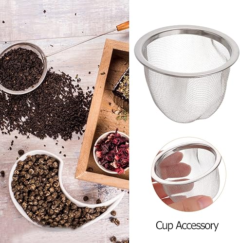 Miniatura 3 de BESTonZON 8 piezas de filtro de té de acero inoxidable colador de té tetera de repuesto de malla filtro de malla fina para colar tés y cócteles de