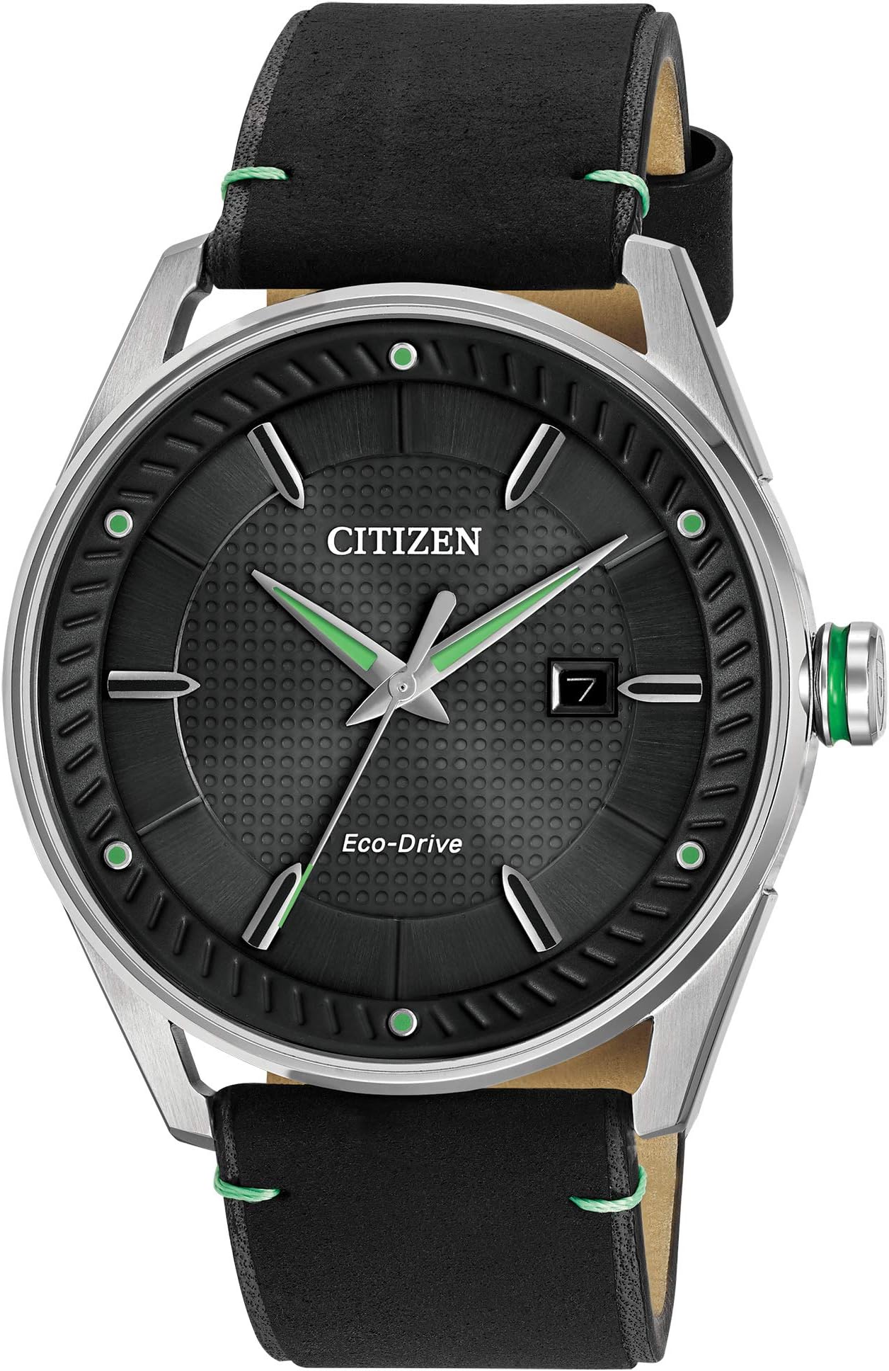 Men's Drive Citizen Eco-Drive CTO Black Leather Strap Watch BM6980-08E