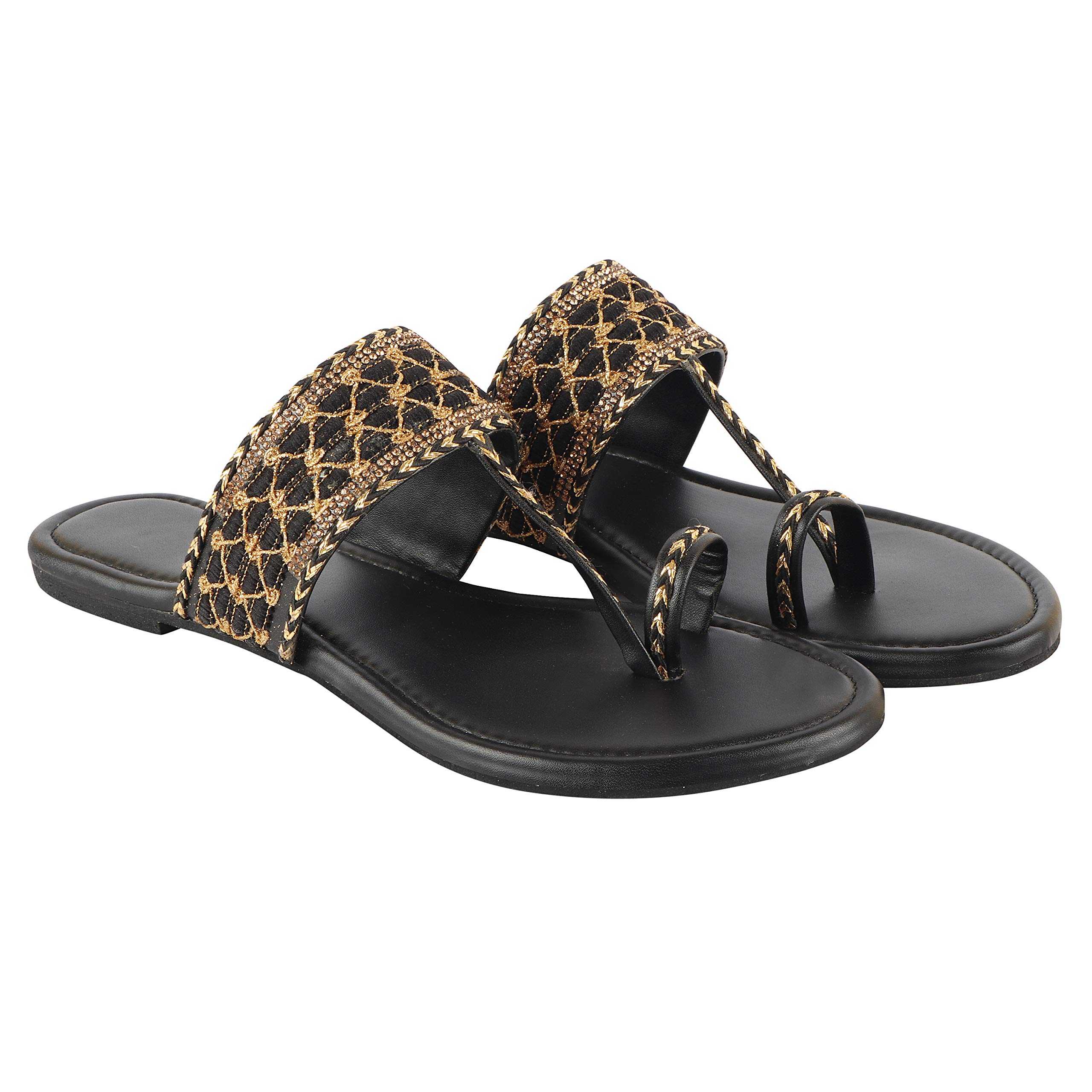 Do Bhai Women One Toe Flat - Black (B08F7VGFST) Amazon Price History, Amazon Price Tracker