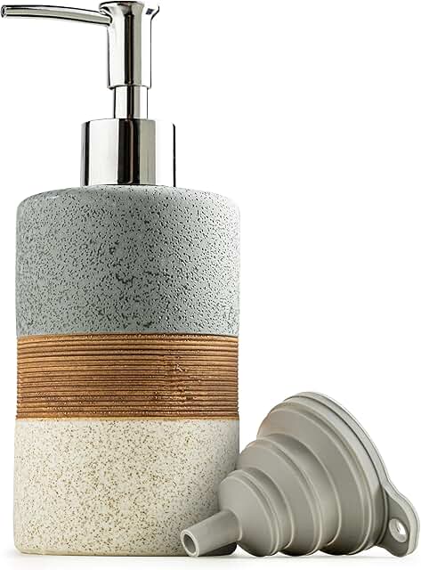 Ceramic Soap Dispenser Set for Hand Soap, Shampoo, Dish Soap, Conditione...