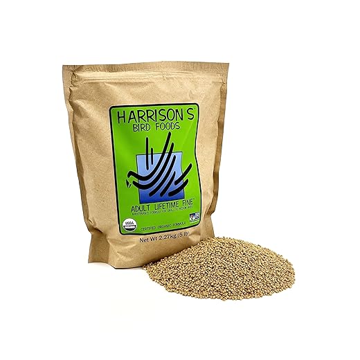 Harrison's Bird Foods Bird Food Adult Lifetime Fine Certified Organic Non-GMO Formula Bird Food 5lb