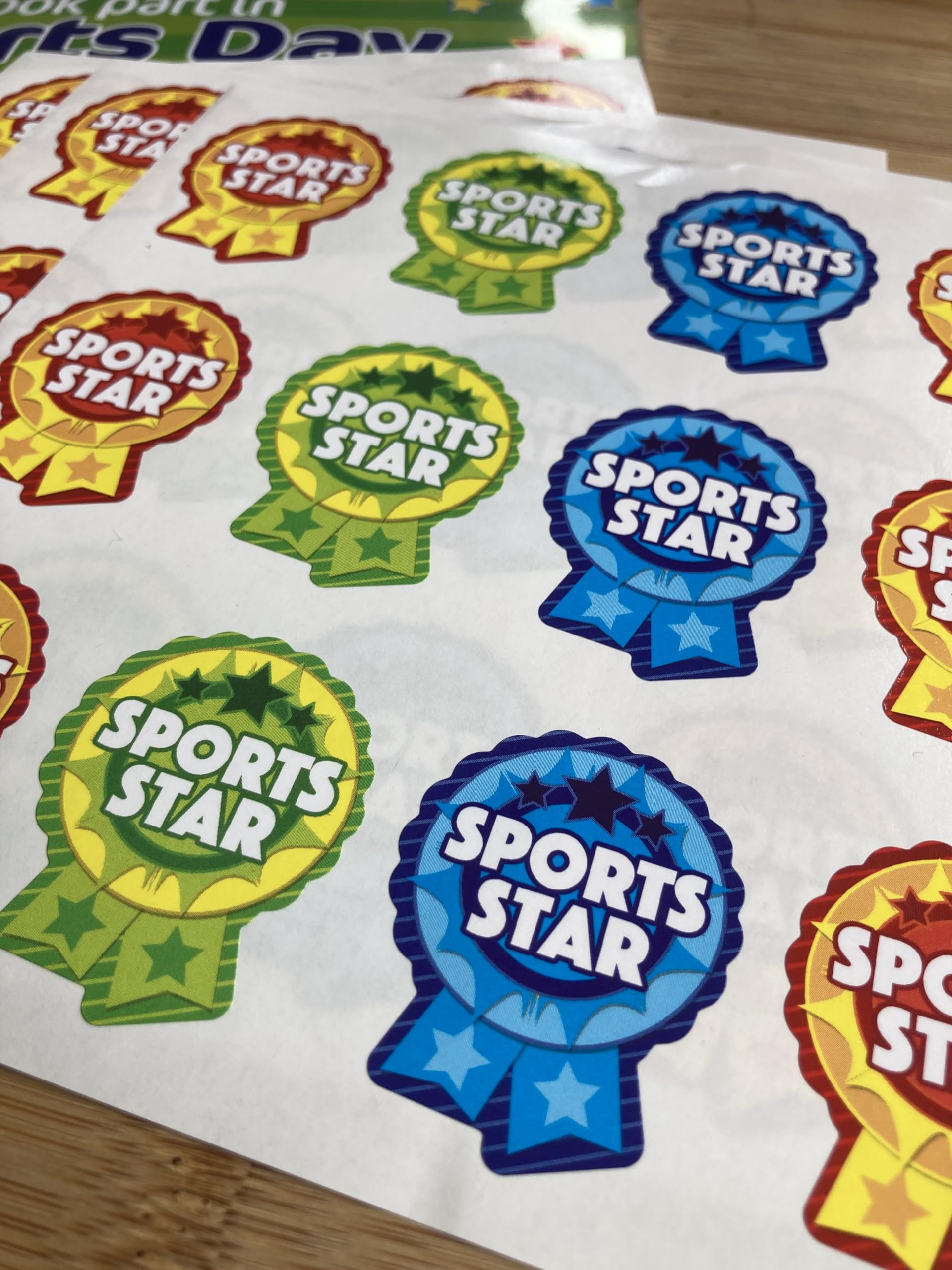 Sports Star Rosette Stickers (120 stickers), Multicolor, 35 x 45mm - Image 2