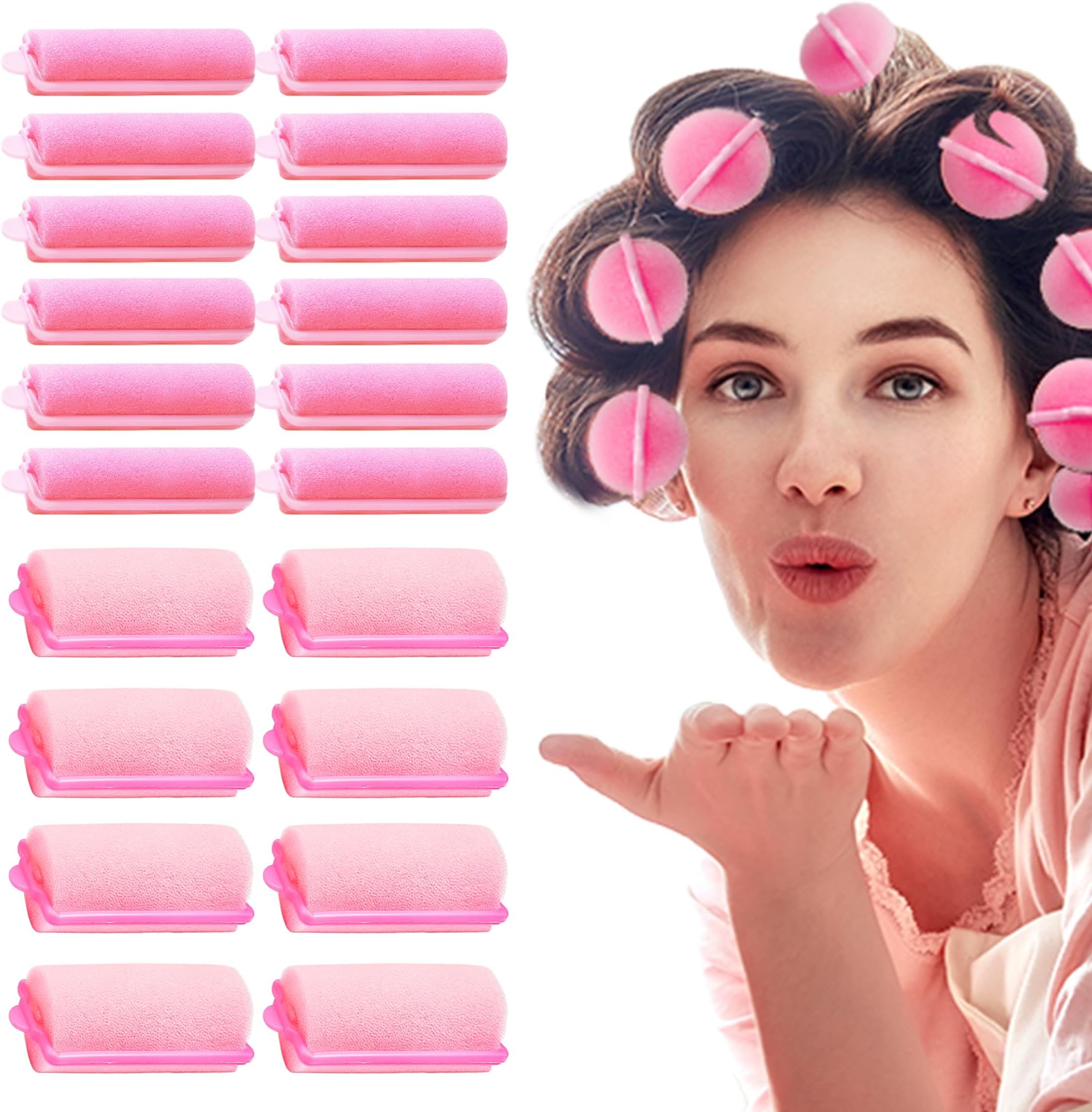 Heatless Curler For Women 20Pcs Curlers Rollers For Women Heatless Curls Without Volume Rollers For Hair Styling Flexi Rods For Hair Foam Curling Tools 20Pcs