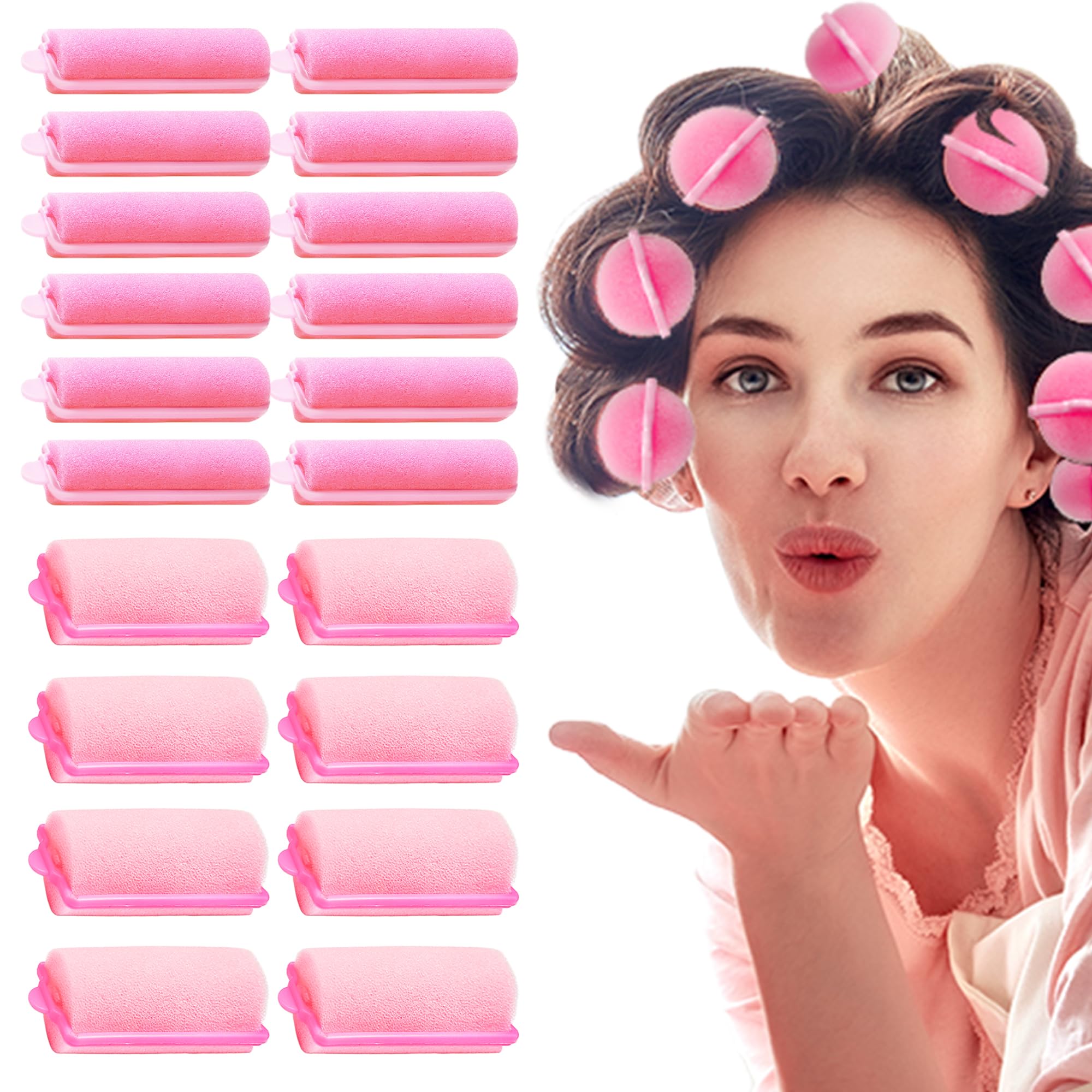 Sanas Heatless Curler For Women 20Pcs Curlers Rollers For Women Heatless Curls Without Volume Rollers For Hair Styling Flexi Rods For Hair Foam Curling Tools 20Pcs