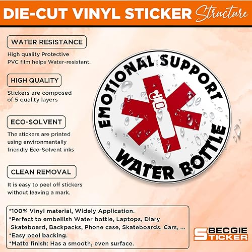 Miniatura 4 de Paquete de 3 calcomanías para botella de agua de apoyo emocional, impermeable, para la salud mental, para botella de agua, laptop, cuaderno, espejo
