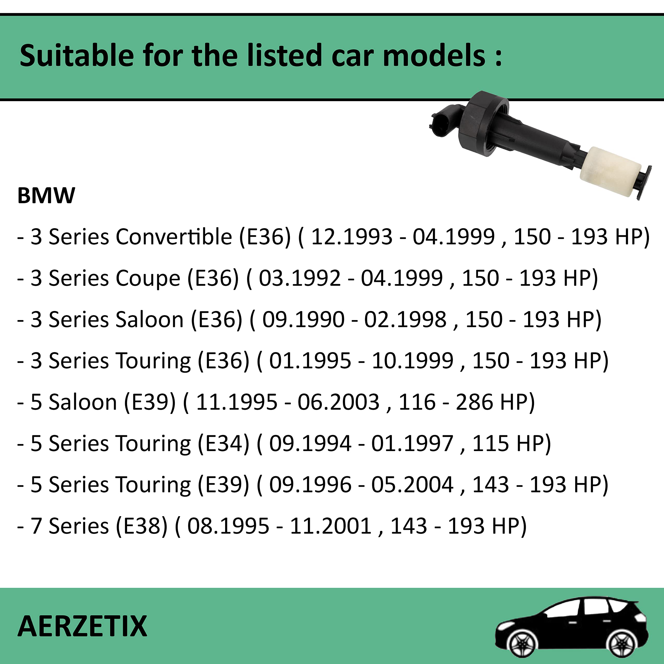 AERZETIX - C40441 - Sensor, nivel de líquido refrigerante - longitud 117mm - número de polos: 2 pines - compatible con 61318360855, 8 360 855
