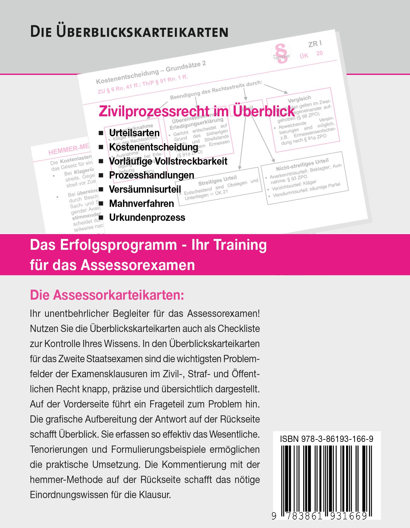 Zivilprozessrecht im Überblick. Assessor-Karteikarten (Karteikarten - Zivilrecht)