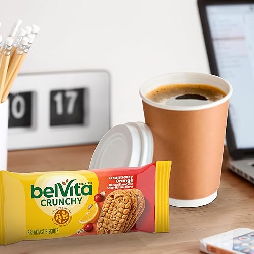 Miniatura 10 de belVita Galletas de desayuno de naranja y arándano, 8 paquetes (4 galletas por paquete)