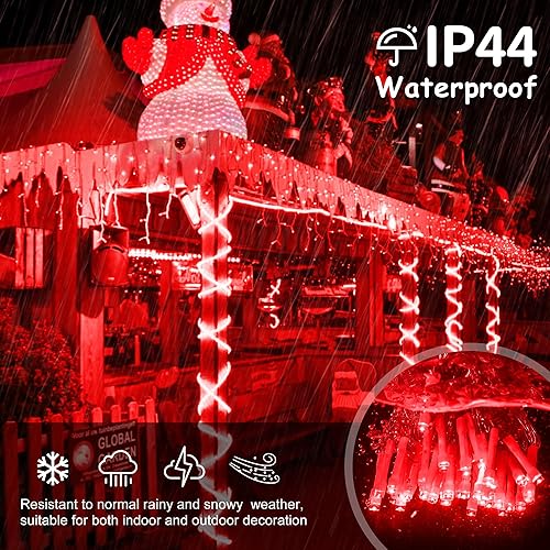 Miniatura 5 de oopswow Luces de Navidad para exteriores, 300 LED, 33 pies, 8 modos, cadena de luces colgantes conectables con enchufe UL de 30 V para San Valentín,