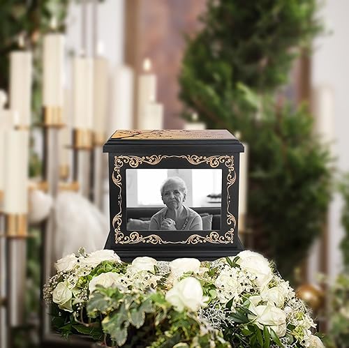 Miniatura 5 de Urnas de cremación para cenizas humanas de adultos hombres o mujeres, urnas funerarias conmemorativas para cenizas con marco de fotos, caja de urnas