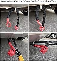 Vista 2 de Fydun - Protector de cuerda de cabrestante de poliéster, funda protectora de cuerda de cabrestante negro, universal para línea de cable de 2.0 in