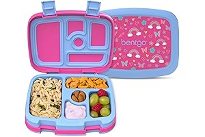 Bentgo Kids Rainbows & Butterflies 5-Compartment Bento Lunch Box