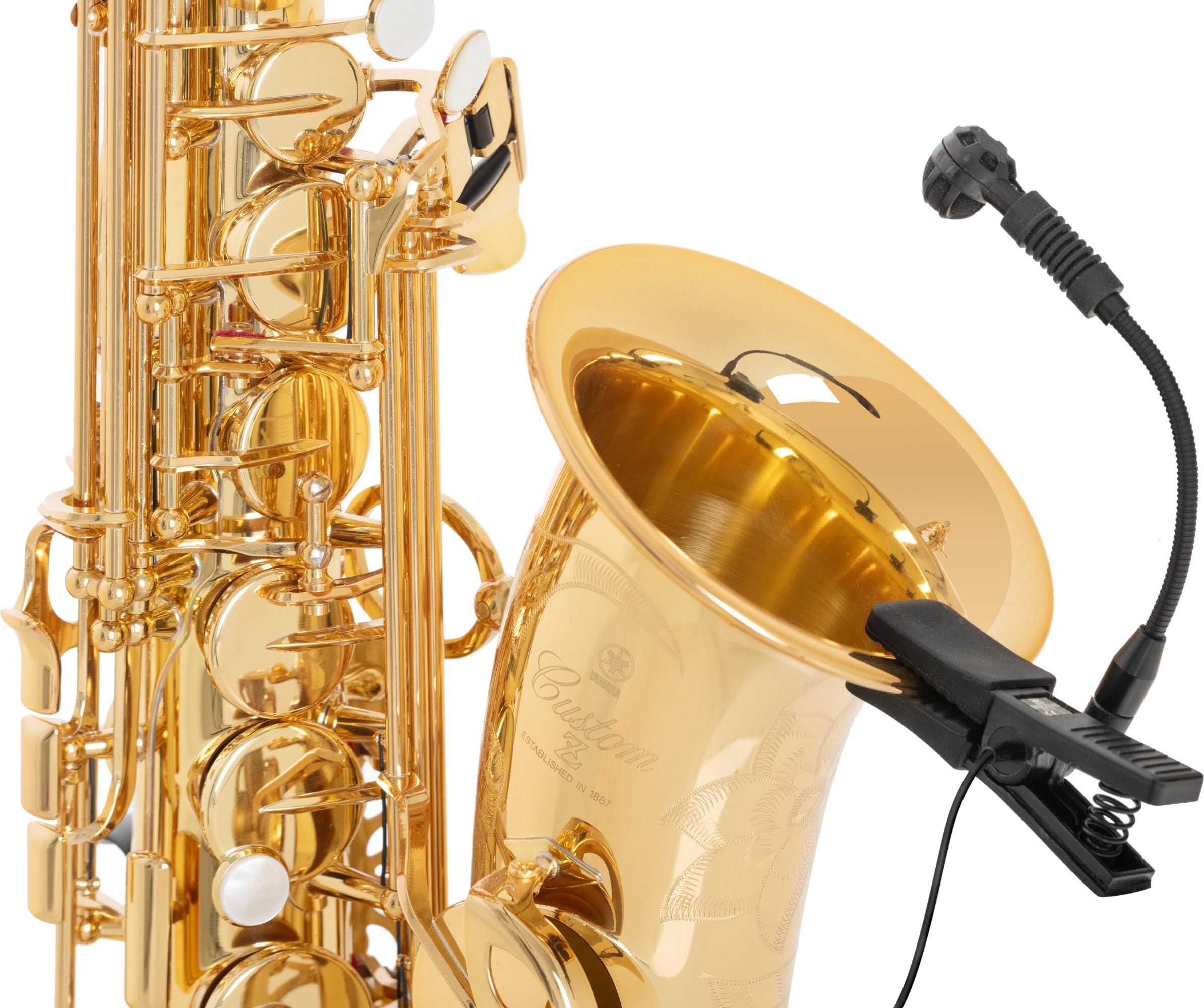 Pronomic IM-10 Microfono per Fiati, Microfono clip per strumenti a fiato | Condensatore back-electret, Caratteristica polare: omnidirezionale, Risposta in frequenza: 20 - 20.000 Hz, Clip in gomma
