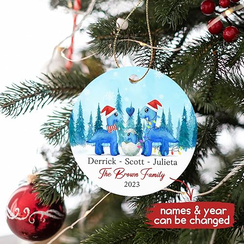 Vista 29 de Adornos de Navidad, adorno de árbol de Navidad de camión rojo, adorno de Navidad personalizado de camión rojo, adorno de Navidad de Feliz Navidad