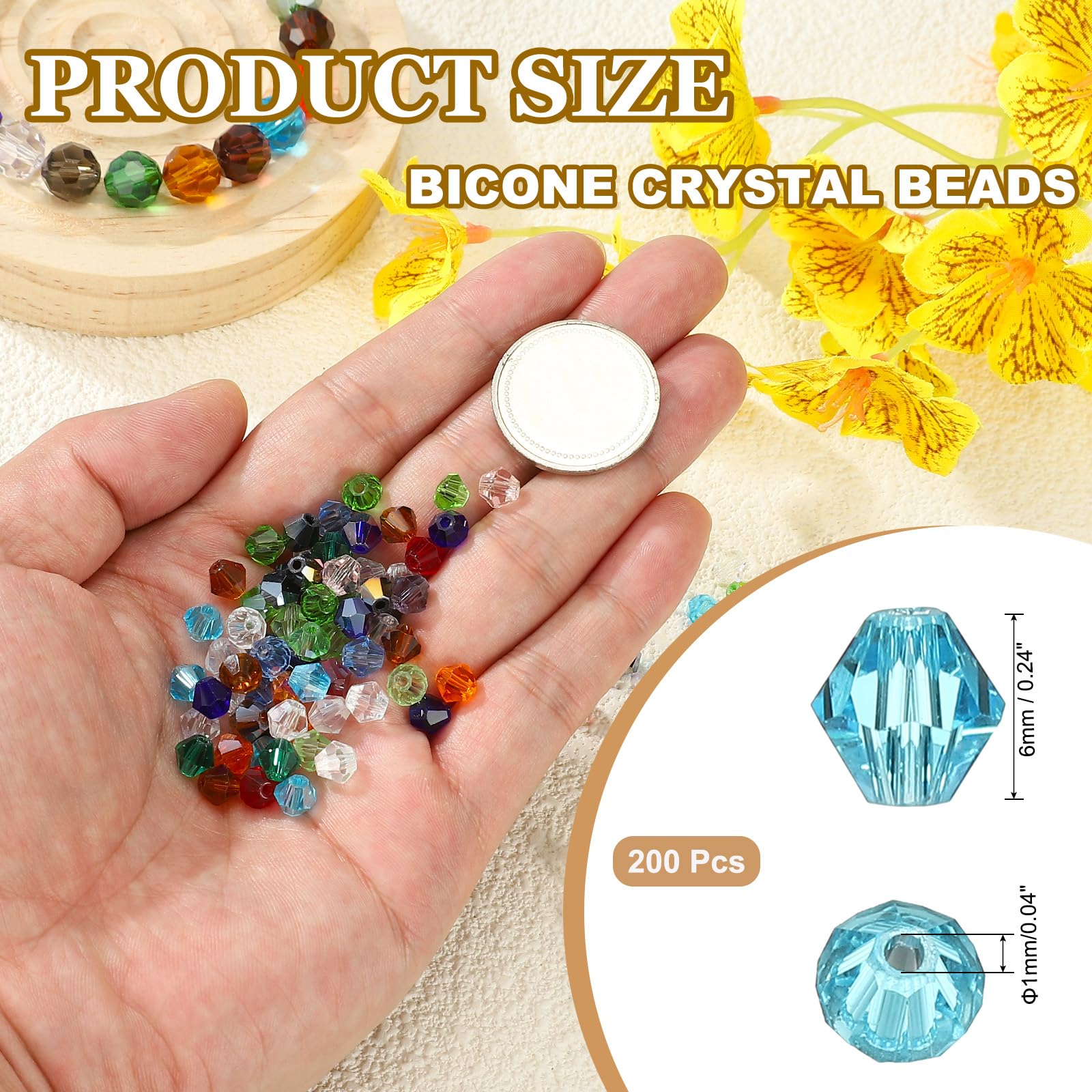 PATIKIL 6mm Bicone Crystal Beads - Image 2