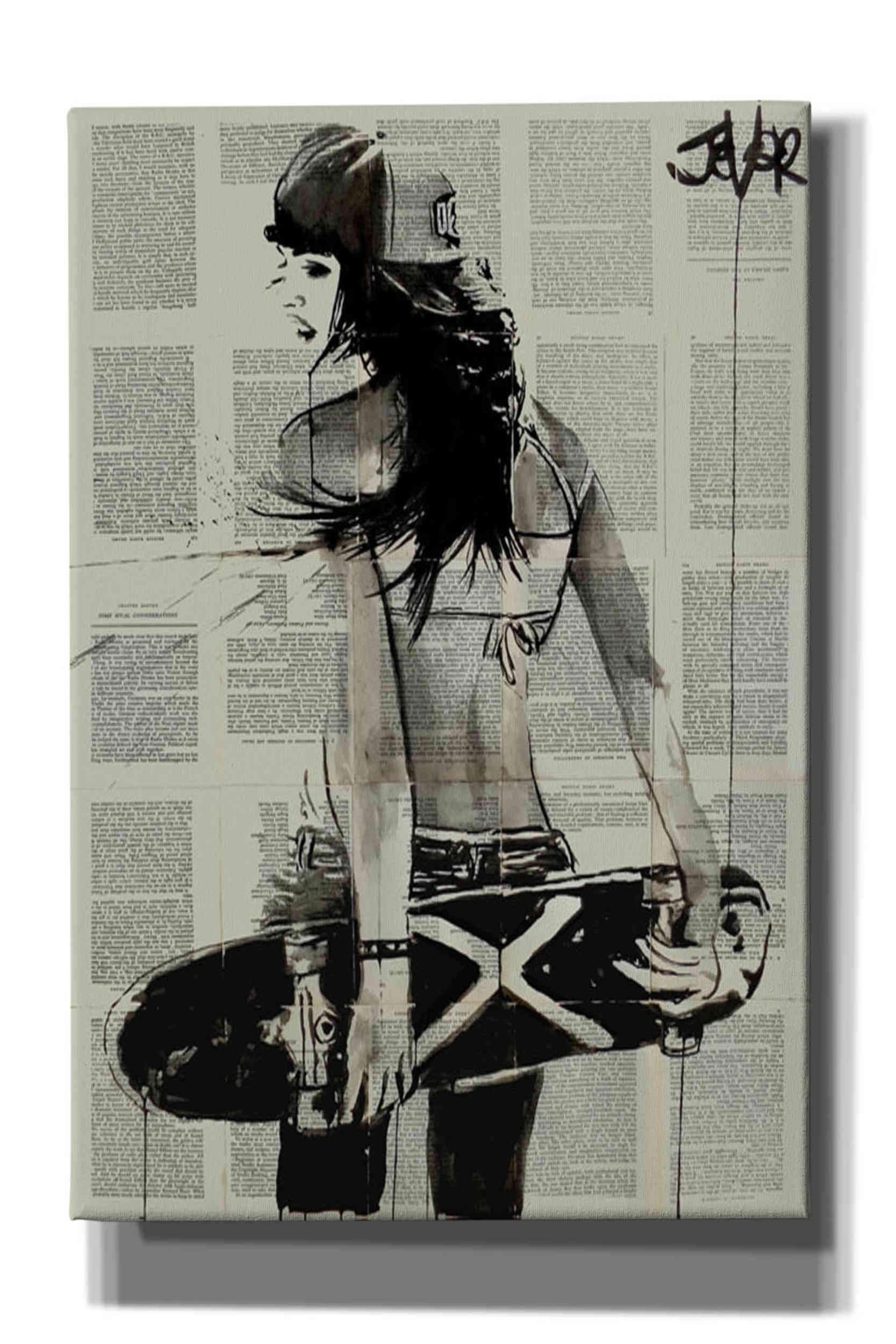 'Sk8Ter Gurl' by Loui Jover, Canvas Wall Art, 12"x18"