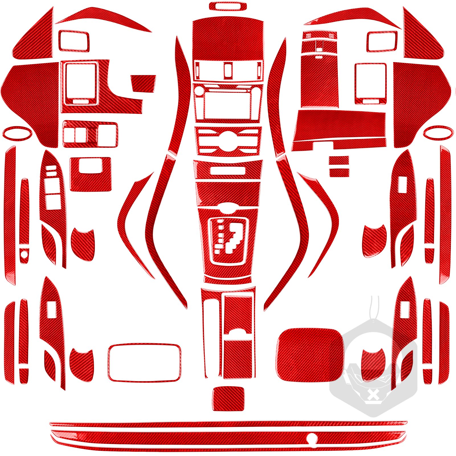 Auto Interior Decoration Decal Full Complement Sticker 79pcs Set Premium Sticker Real Quality Soft Carbon Fiber Interior Trim Accessories Compatible with Toyota Corolla 2009 2010 2011 2012 2013 Red