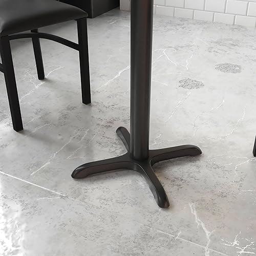 Miniatura 5 de Flash Furniture Beverly - Mesa de restaurante de 22 x 22 pulgadas, base en X con 3 pulgadas de diámetro. Columna de altura de mesa Negro