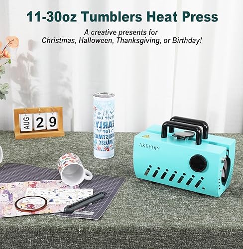 Miniatura 3 de AKEYDIY Prensa de calor para vasos, máquina de prensa de calor de vasos de 30 onzas, 20 onzas, 16 onzas, vasos de sublimación, latas de frascos de