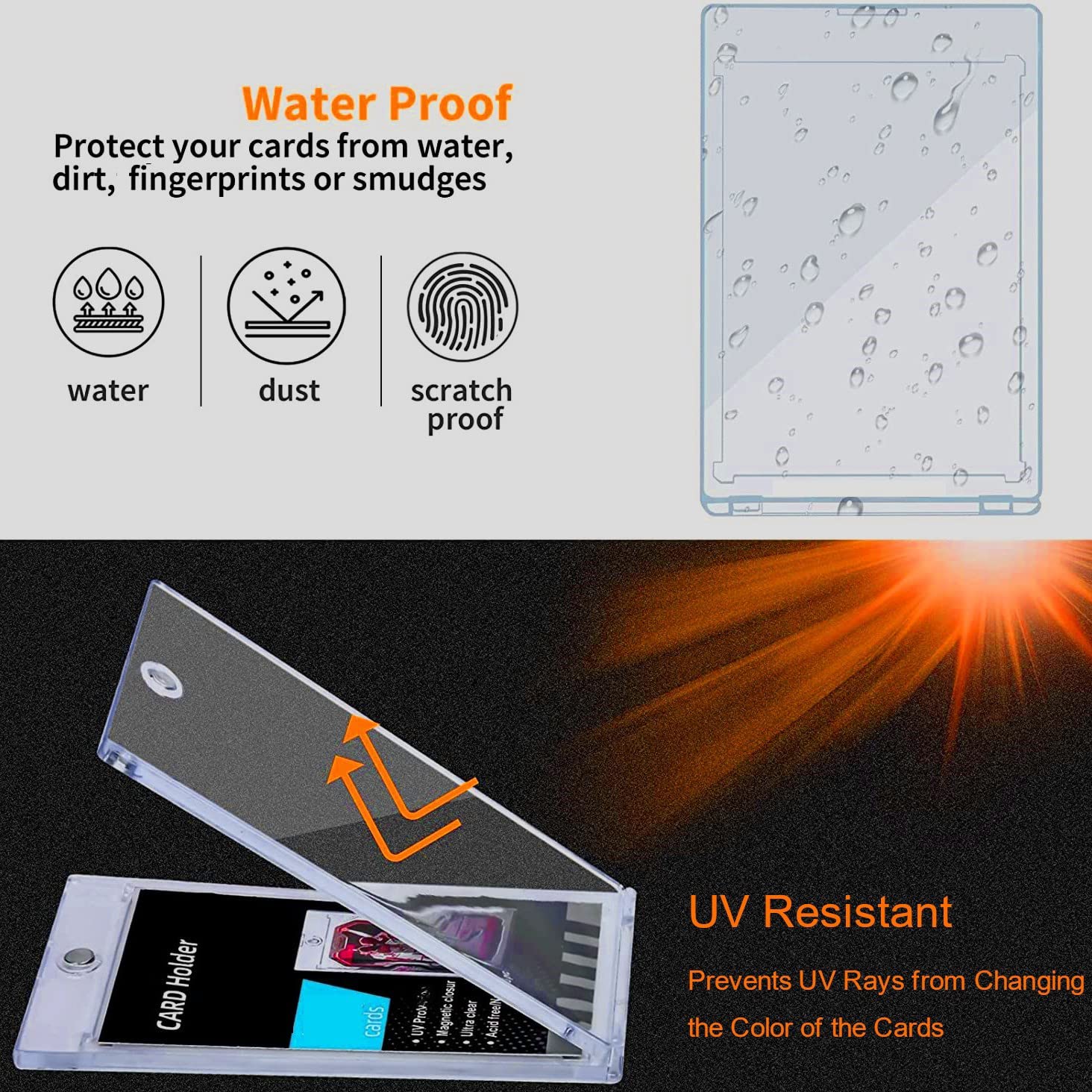 Amazon.com: 24 ct Magnetic Card Holder, 35 pt Hard Plastic Card Protectors 