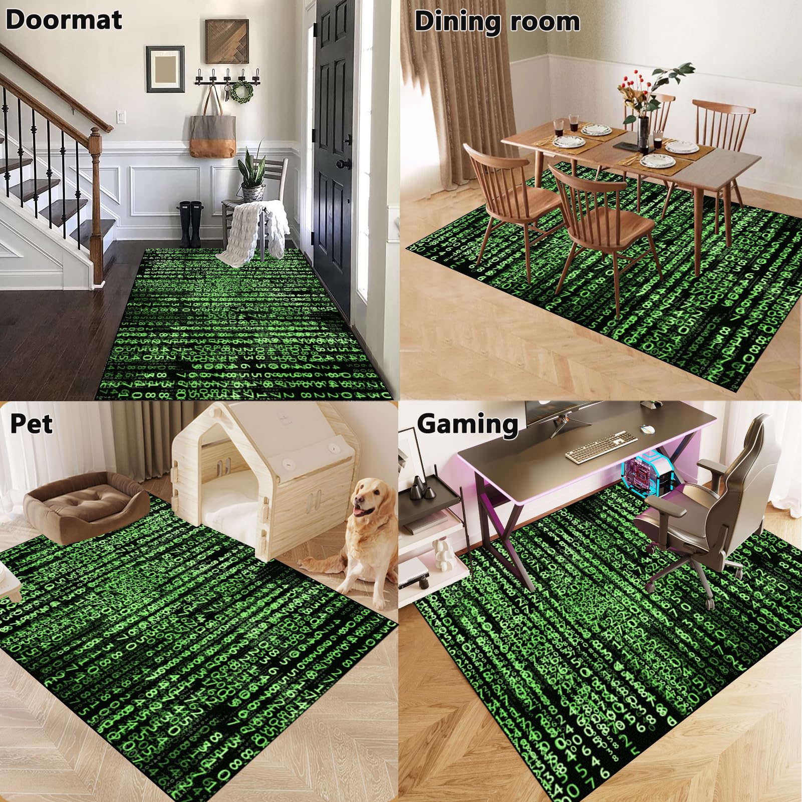 Tapis Chaise Gaming Antidérapant 140 x 160 cm, Tapis sous Chaise de Bureau, Tapis de Protection de Sol pour sols durs, Tapis pour Fauteuil, Tapis de Sol Bureau, Tapis Protection Sol Chaise Bureau