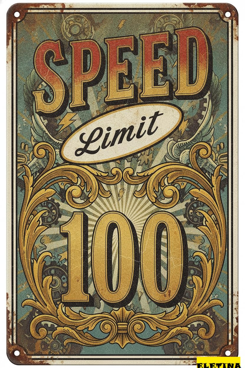 100 MPH Speed Limit Metal Aluminum Traffic Sign Neighborhoods Yard Private Roads Parking Lots 8x12in