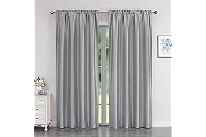 Uptown Faux Silk Silver Grey Curtains - Cortinas Plateadas - 84 Inch Length, Room Darkening