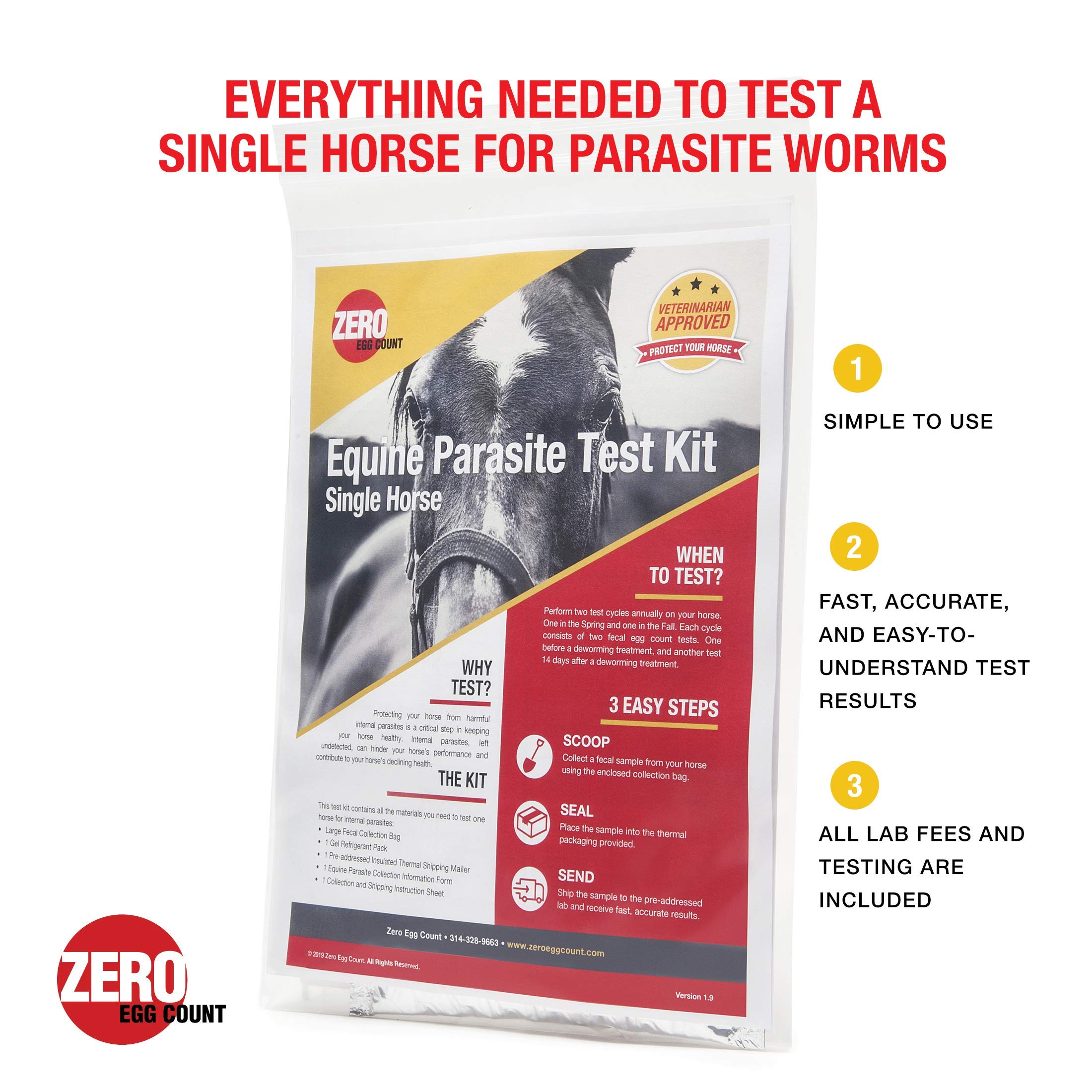 Equine Parasite Worm MailIn Test Kit and Laboratory Services for