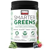 Force Factor Smarter Greens Daily Wellness Powder, Greens Superfood Powder to Support Gut Health, Bloating, & Digestion, with 40+ Superfoods, 125 Million CFUs of Probiotics, Unflavored, 30 Servings