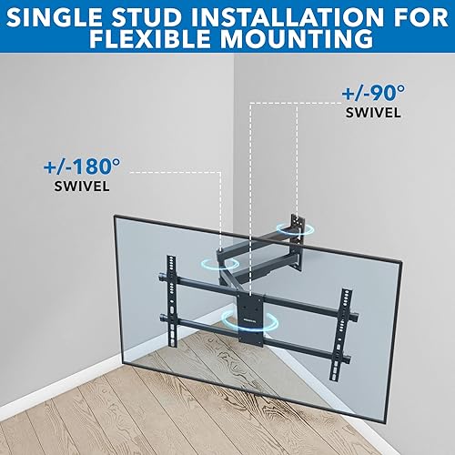 Miniatura 5 de Mount-It! Soporte de pared de TV de movimiento completo resistente con certificación UL para la mayoría de televisores de pantalla plana de 37 a 80