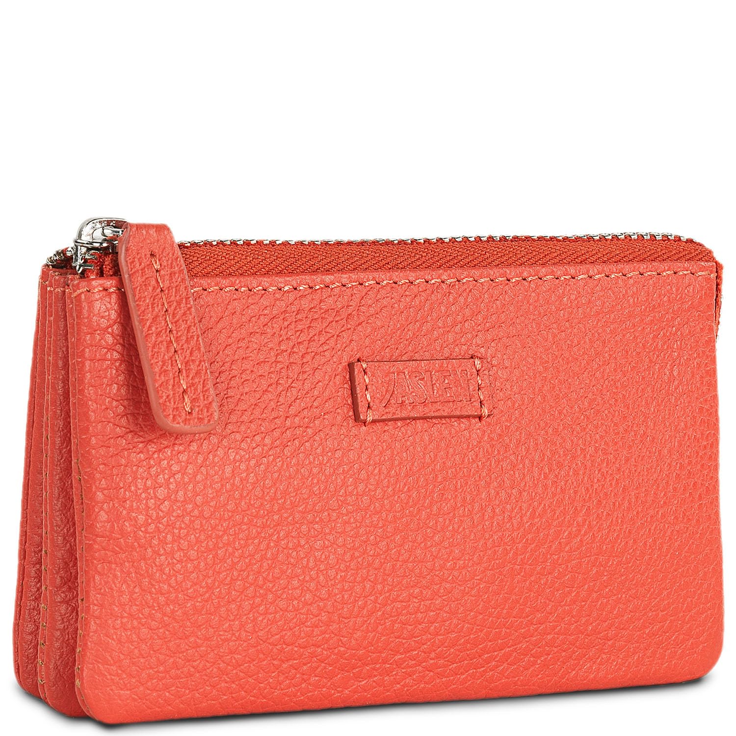 JASLEN - Women's Leather Coin Purse - Durable Women's Small Coin Purse - Leather Coin Purse Women Made of Materials - Women's Small Purses with Zip - Stylish Women's Leather Small Purse, Red