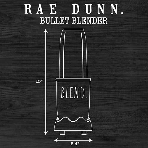 Miniatura 3 de Rae Dunn Licuadora personal de 600 W, capacidad de 24 onzas, tarro sin BPA, cuchillas de acero inoxidable, aplasta el hielo, tapa a prueba de fugas,