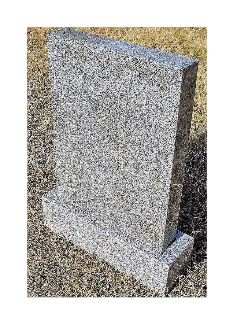 新品【文字彫り1名分込】格安！カンボジア産白御影石の 薄型 1．5尺