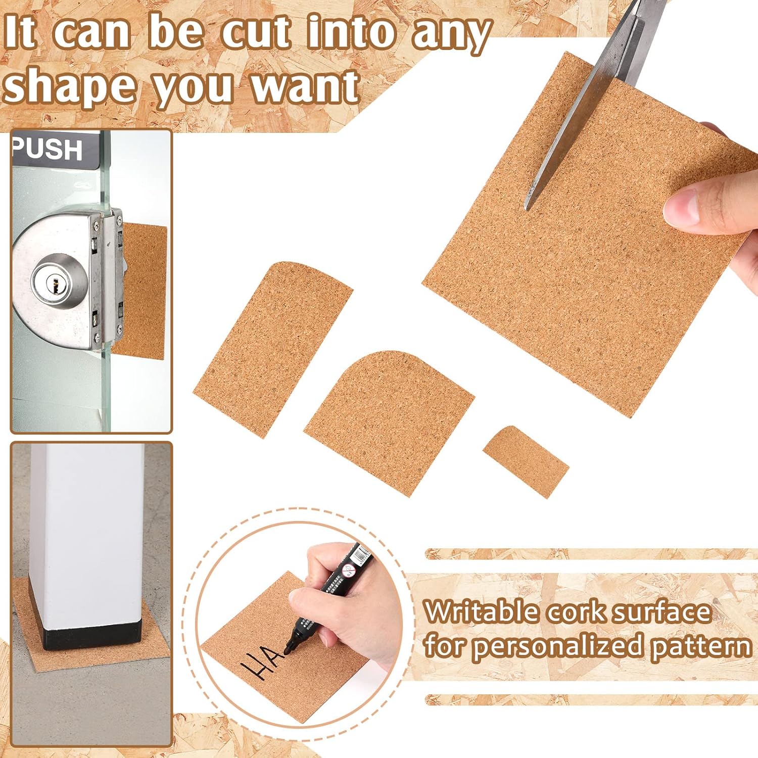 Qunclay 200 Pcs Cork Coaster Backing Self Adhesive Cork Squares Bulk 4 x 4 Inches Board Sticky Tiles Sheets Mat for DIY Crafts Supplies - Image 5