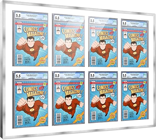 Miniatura 117 de Poster Palooza Marco de cómic con paspartú para 2 cómics CGC, CBCS o PGX Graded Comics – Marco de cómic negro para cómics de 8.125 x 13 pulgadas