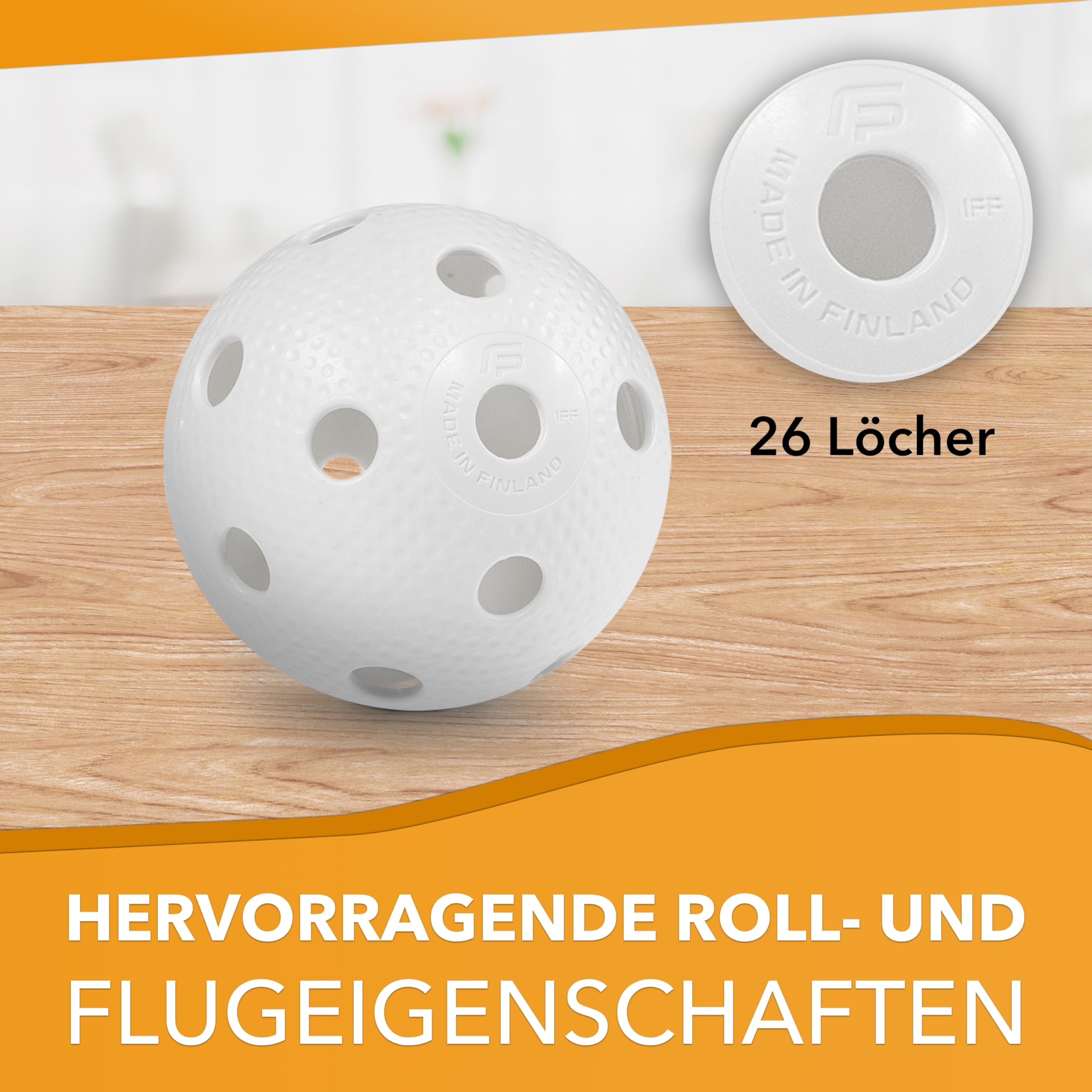 Fat Pipe Team Edition - Pallone da gioco ufficiale in plastica PE, 24 pezzi, con certificazione IFF, diametro 72 mm, colore: Bianco