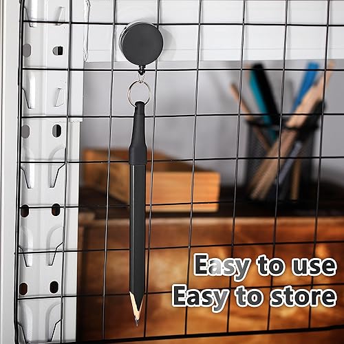 Miniatura 29 de 14 lápices de carpintero, 7 pulgadas, octogonal plano, negro, para carpintería, resistente, con sacapuntas y soporte retráctil para carpintería