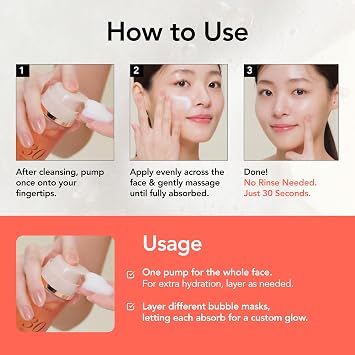 MENOKIN 30 Seconds Bubble Mask BRIGHT, Niacinamide Face Mask, 2.36 fl oz