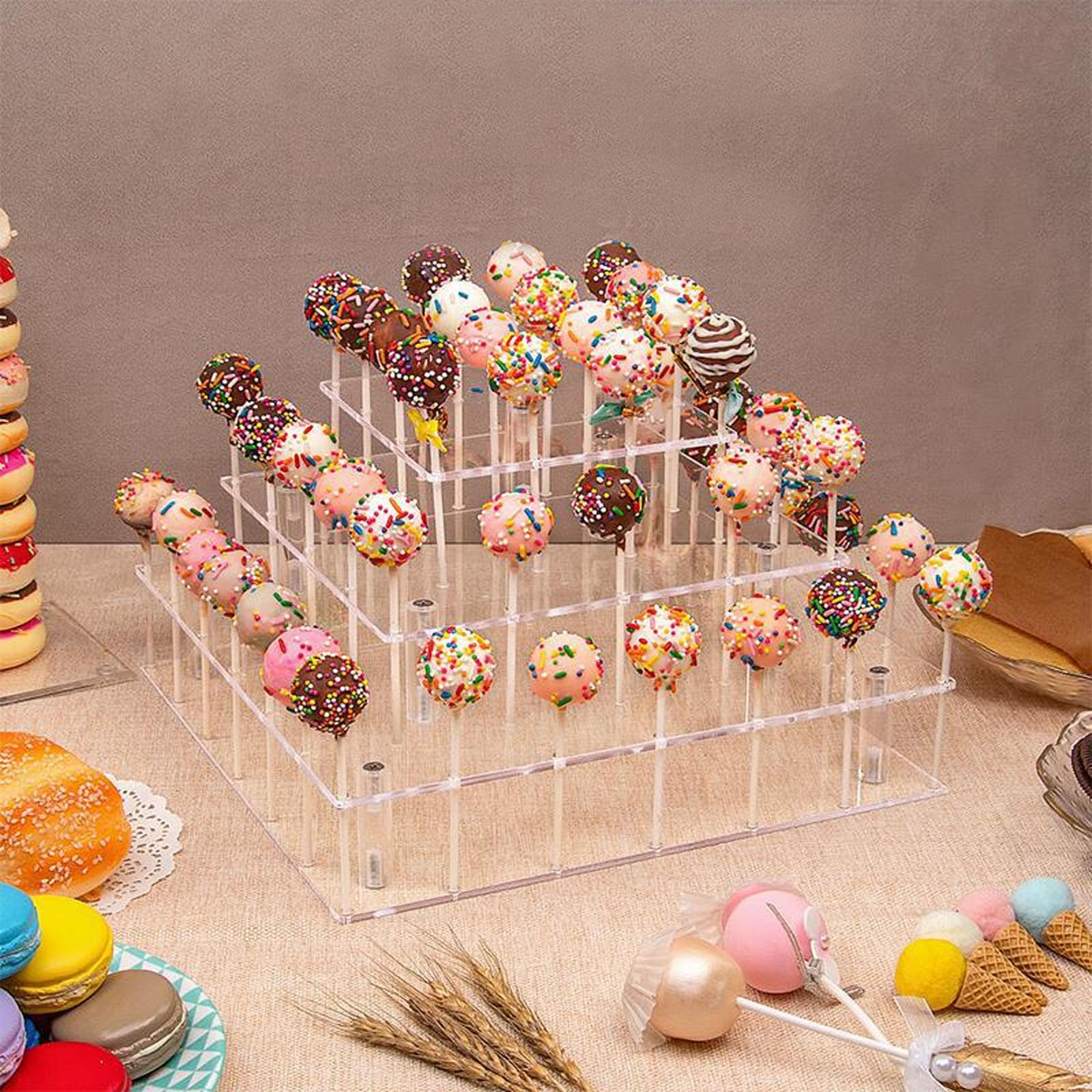 Support Sucette En Bambou 21 Trous - Présentoir Cake Pop Pour Fêtes Et Mariages