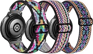 20mm Stretchy Bands Compatible with Samsung Galaxy Watch 6 /5 /4 40mm 44mm /Galaxy Watch 6 Classic 47mm 43mm /Watch 5 Pro 45mm/ Watch 4 Classic 42mm 46mm, Nylon Strap for Galaxy Active 2 40 44mm/Active 40mm/Watch 3 41mm/Galaxy Watch 42mm