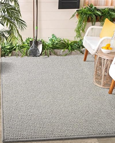 DEXI Tapete grande para puerta de entrada delantera, tapete antideslizante para entrada, pasillo, porche, 3 x 5 pies, color marrón grisáceo