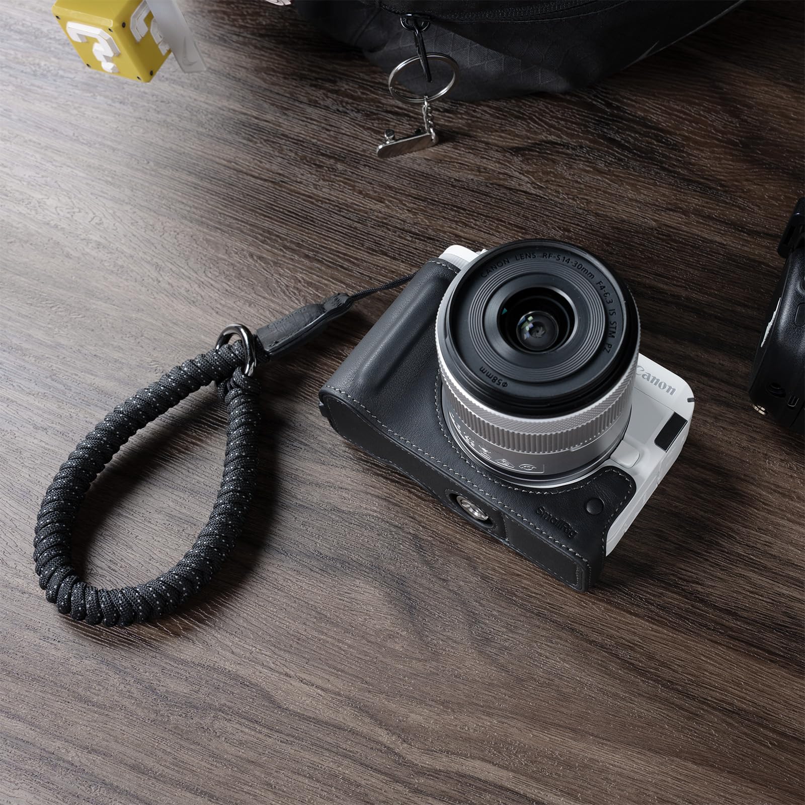 CANON キャノン7　50mmレンズ＋レザーケース＋ハンドグリップ＋ストロボ キャノン用 Canon EOS R50用 カメラハーフケース カメラケース PU