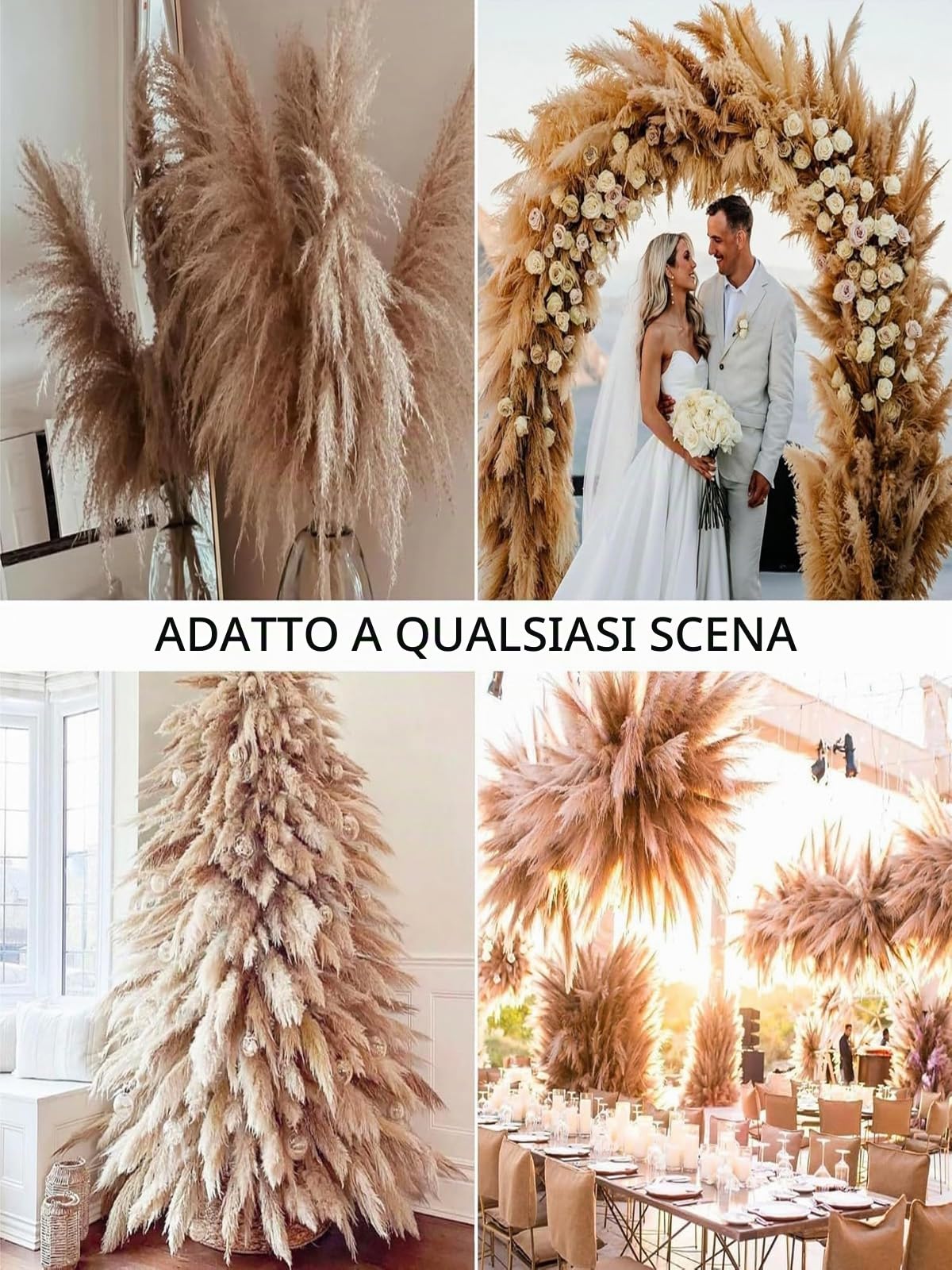 15 pezzi 100 cm di grande erba di pampa, bouquet di fiori secchi naturali e soffici erba di Pampa XXL, decorazione per la casa bohémien, decorazione da parete, tavolo, matrimonio, camera da letto