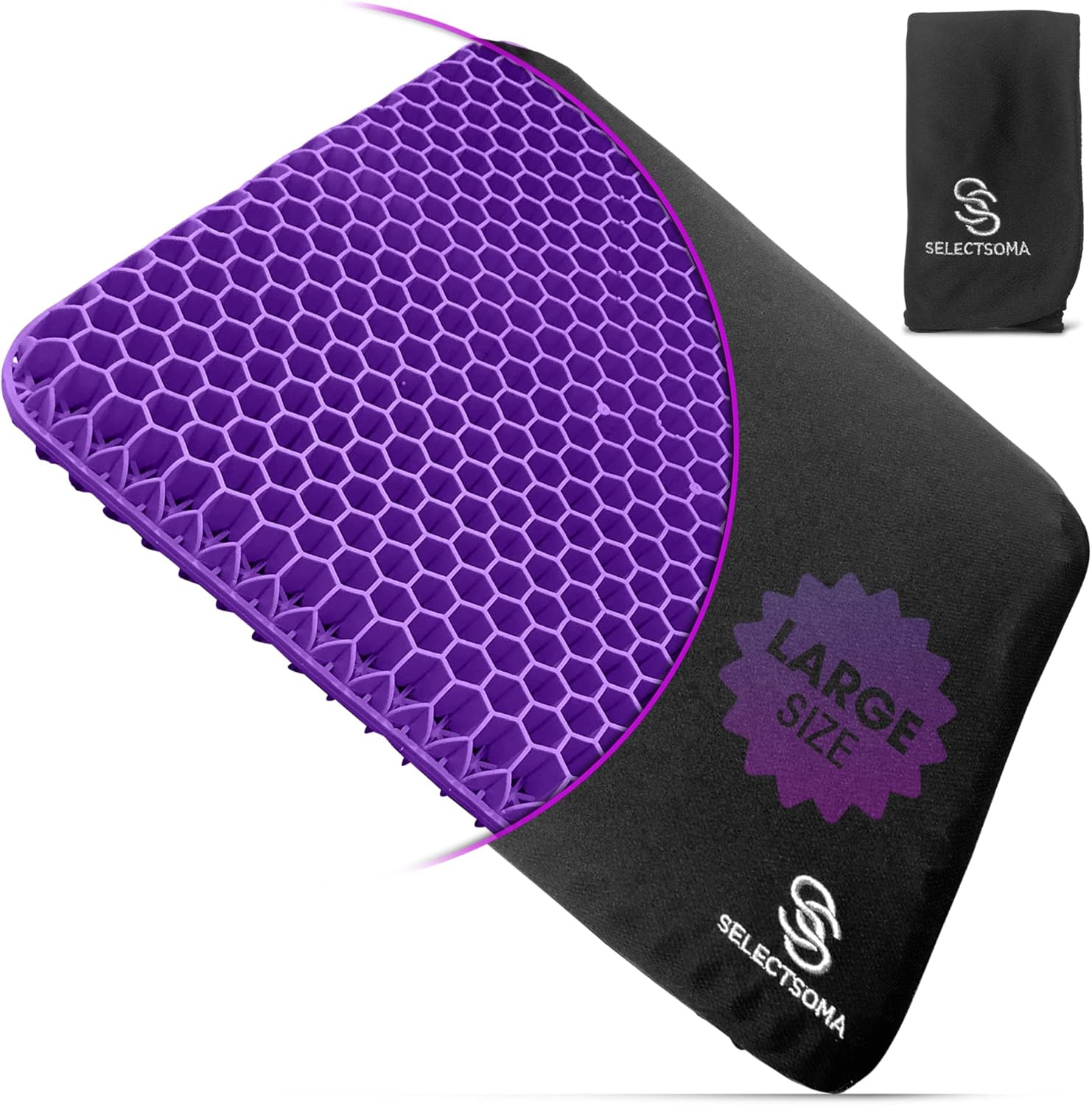 SelectSoma Large Purple Gel Seat Cushion for Long Sitting