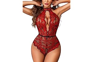 Lingerie for Women Halter Lace Bodysuit V Neck Teddy One Piece Babydoll...
